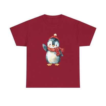 Festive Penguin Unisex Heavy Cotton Tee