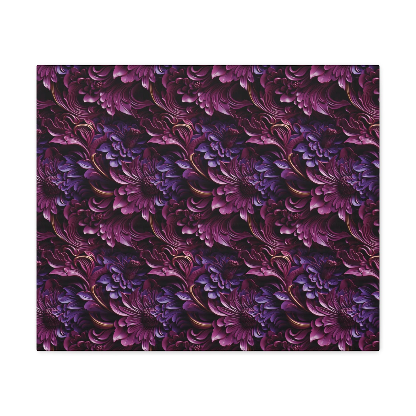 Purple Florals Canvas Gallery Wrap
