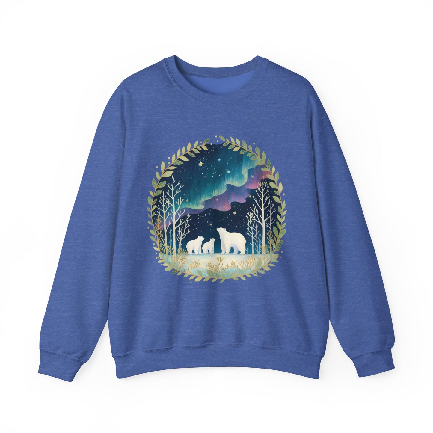 Aurora Polar Bears Unisex Heavy Blend™ Crewneck Sweatshirt