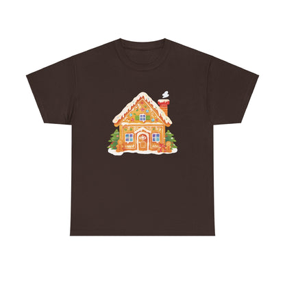 Gingerbread House Unisex Heavy Cotton Tee