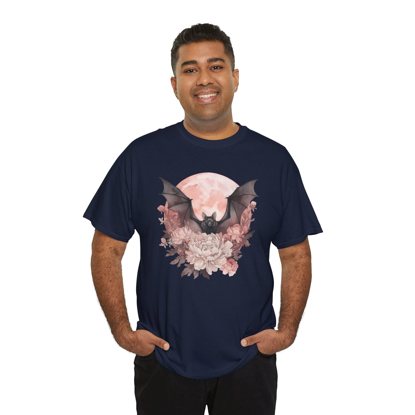 Strawberry Moon Bat Unisex Heavy Cotton Tee