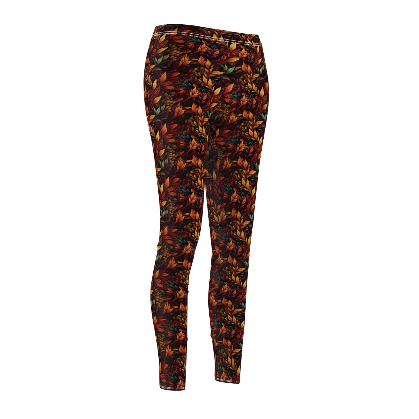 Fall Leaves Women's Cut & Sew Casual Leggings (AOP)