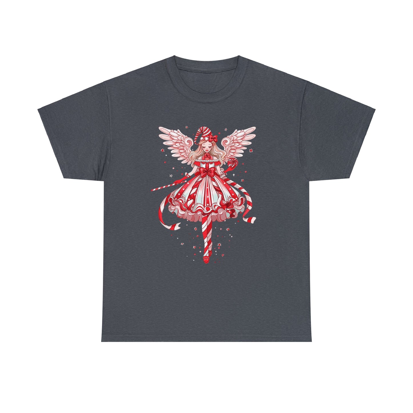 Candy Cane Angel Unisex Heavy Cotton Tee