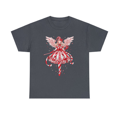 Candy Cane Angel Unisex Heavy Cotton Tee