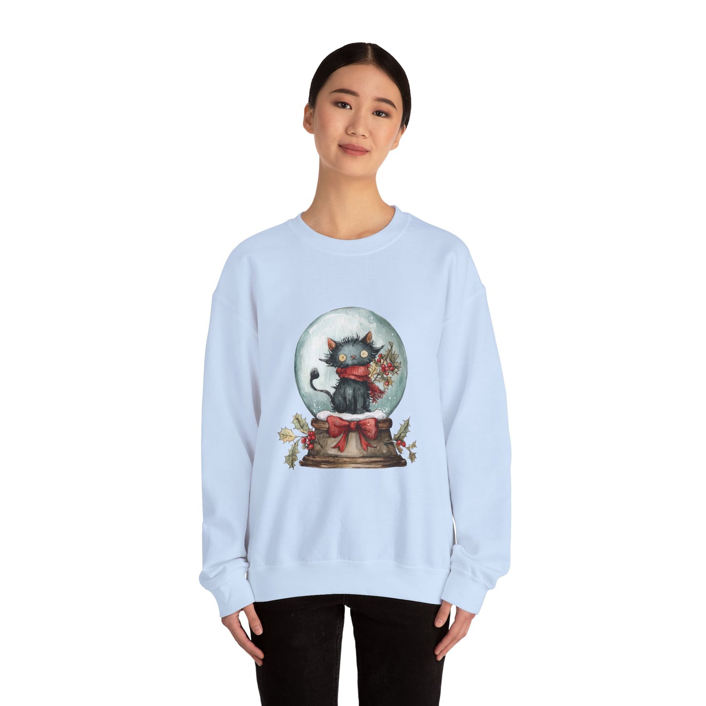Snowglobe Cat Unisex Heavy Blend™ Crewneck Sweatshirt