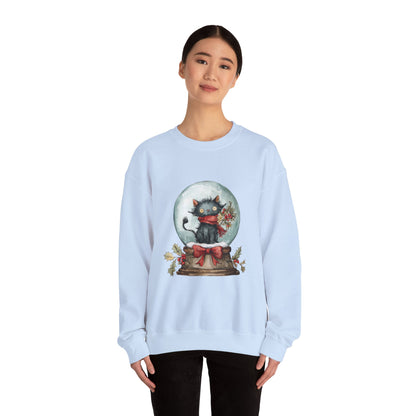 Snowglobe Cat Unisex Heavy Blend™ Crewneck Sweatshirt