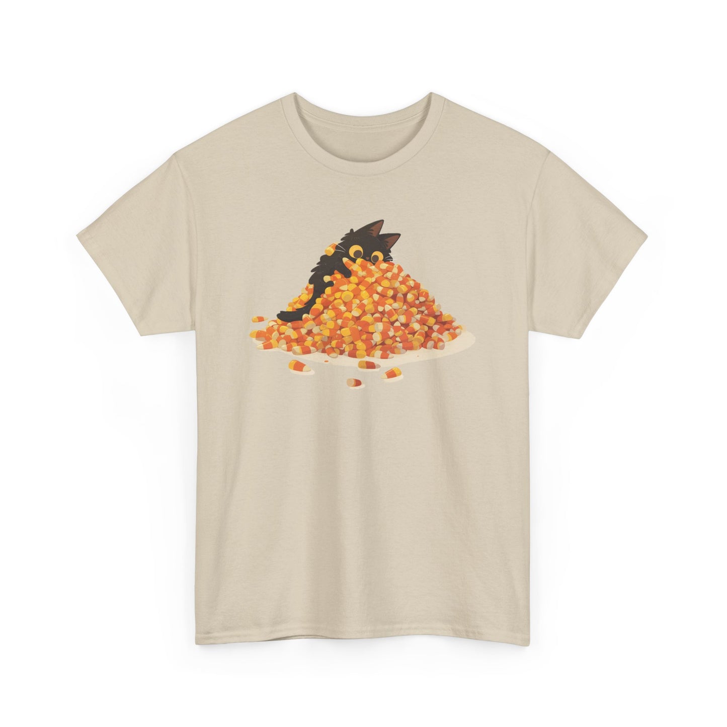Candy Corn Cat Unisex Heavy Cotton Tee