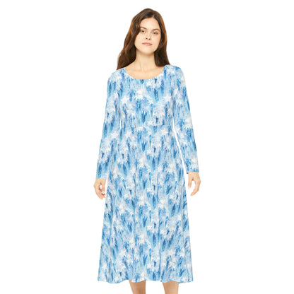 Icicles Women's Long Sleeve Dance Dress (AOP)