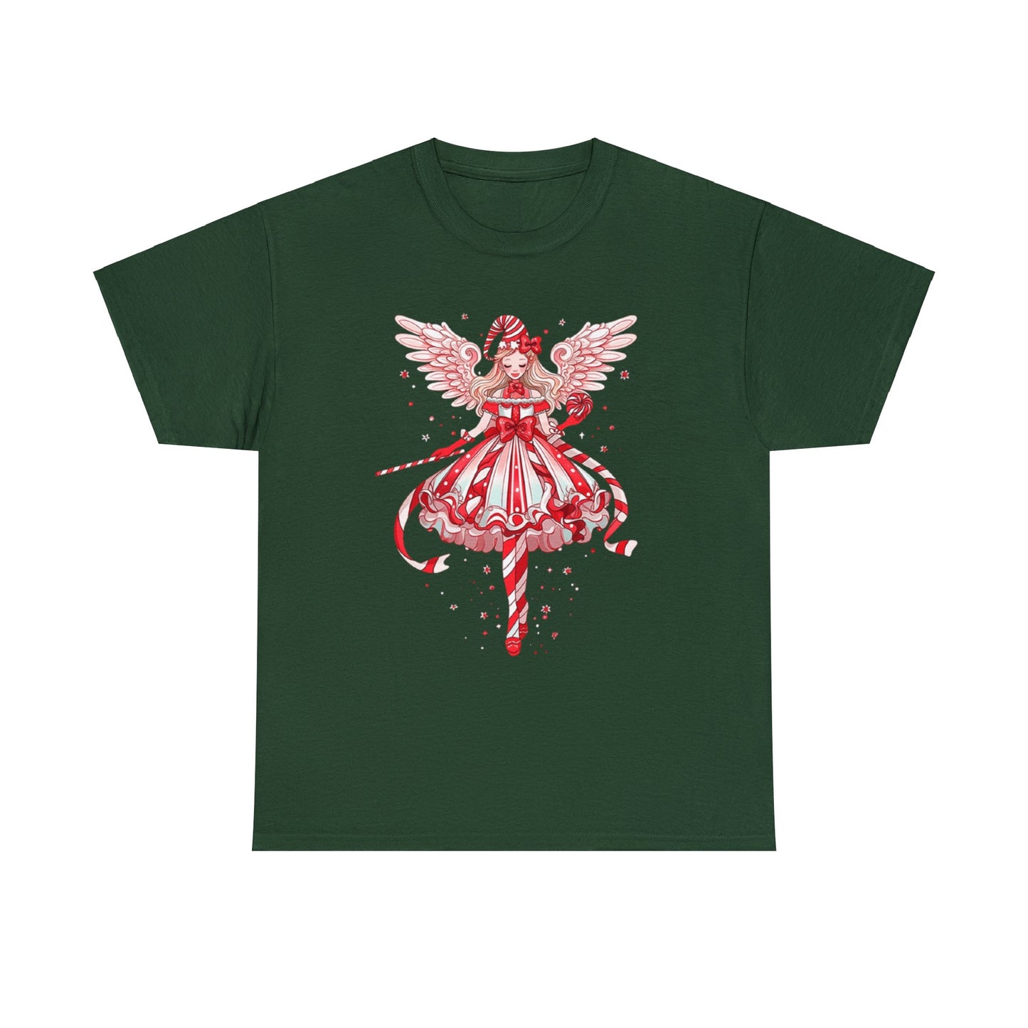 Candy Cane Angel Unisex Heavy Cotton Tee