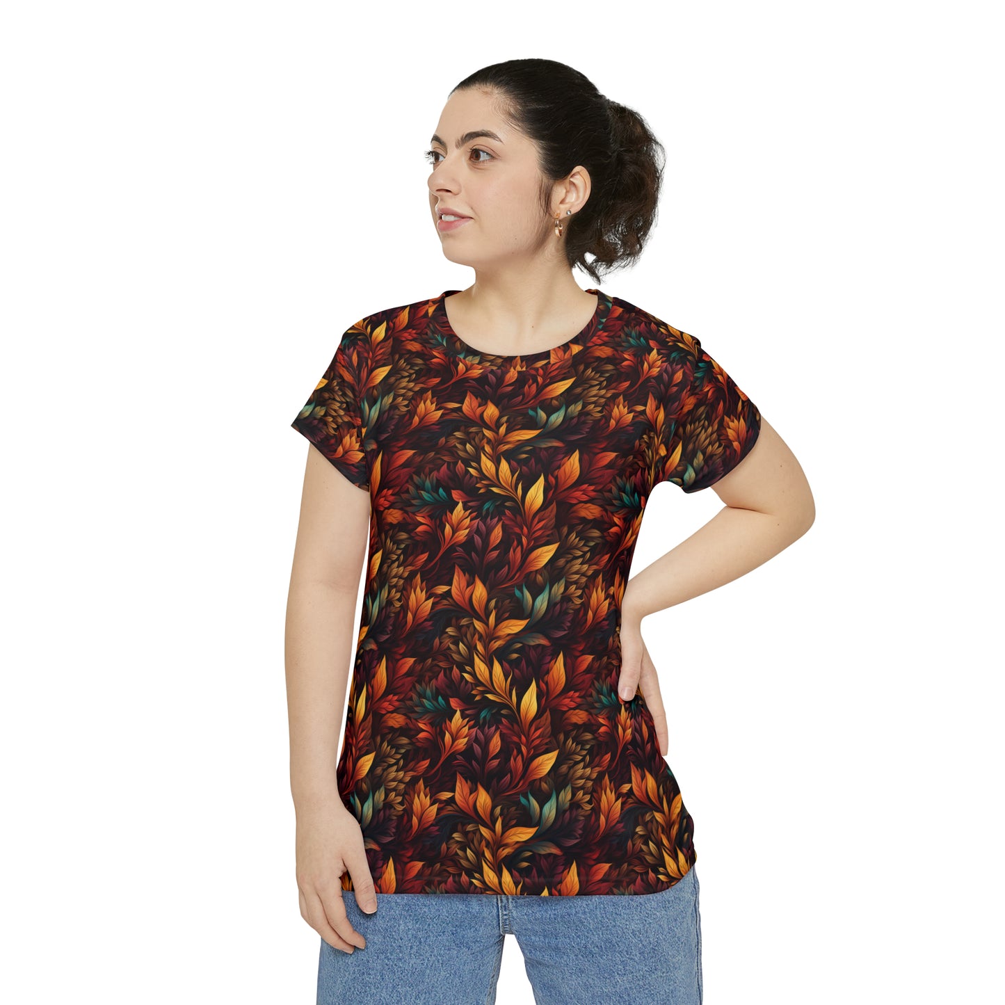 Fall Leaves Women's Short Sleeve Shirt (AOP)