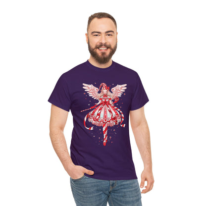 Candy Cane Angel Unisex Heavy Cotton Tee