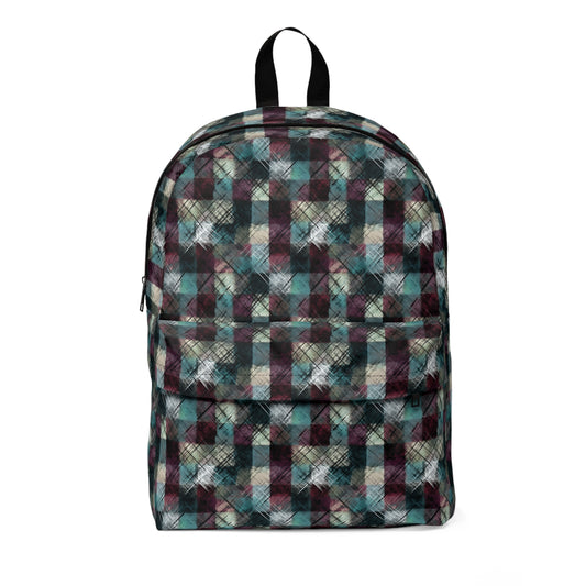 Grunge Plaid Unisex Classic Backpack
