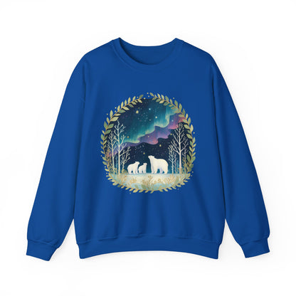 Aurora Polar Bears Unisex Heavy Blend™ Crewneck Sweatshirt