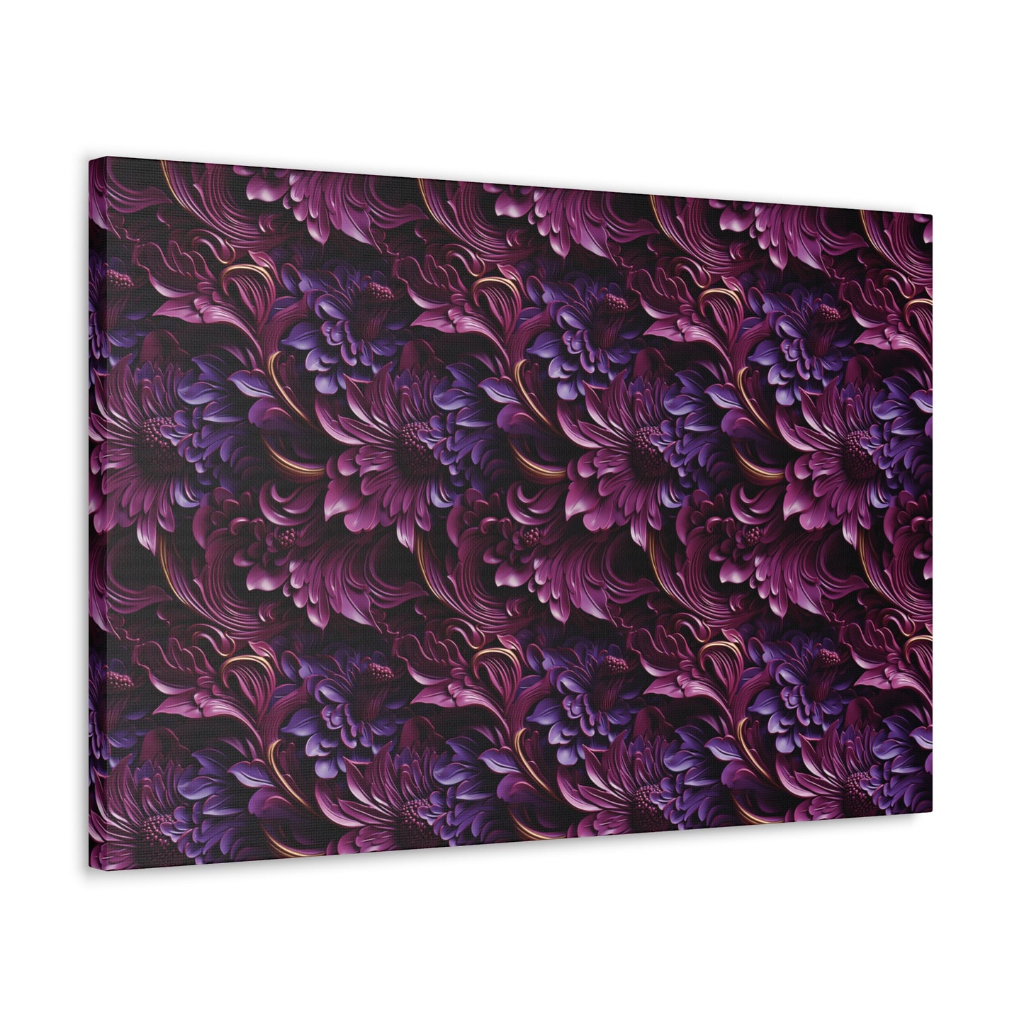 Purple Florals Canvas Gallery Wrap
