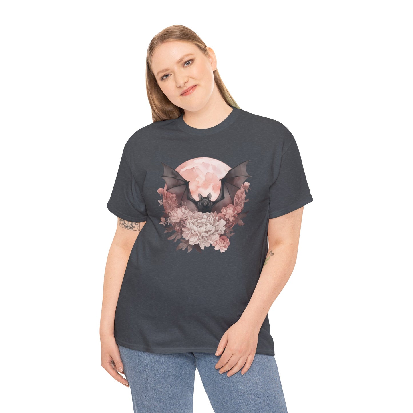 Strawberry Moon Bat Unisex Heavy Cotton Tee