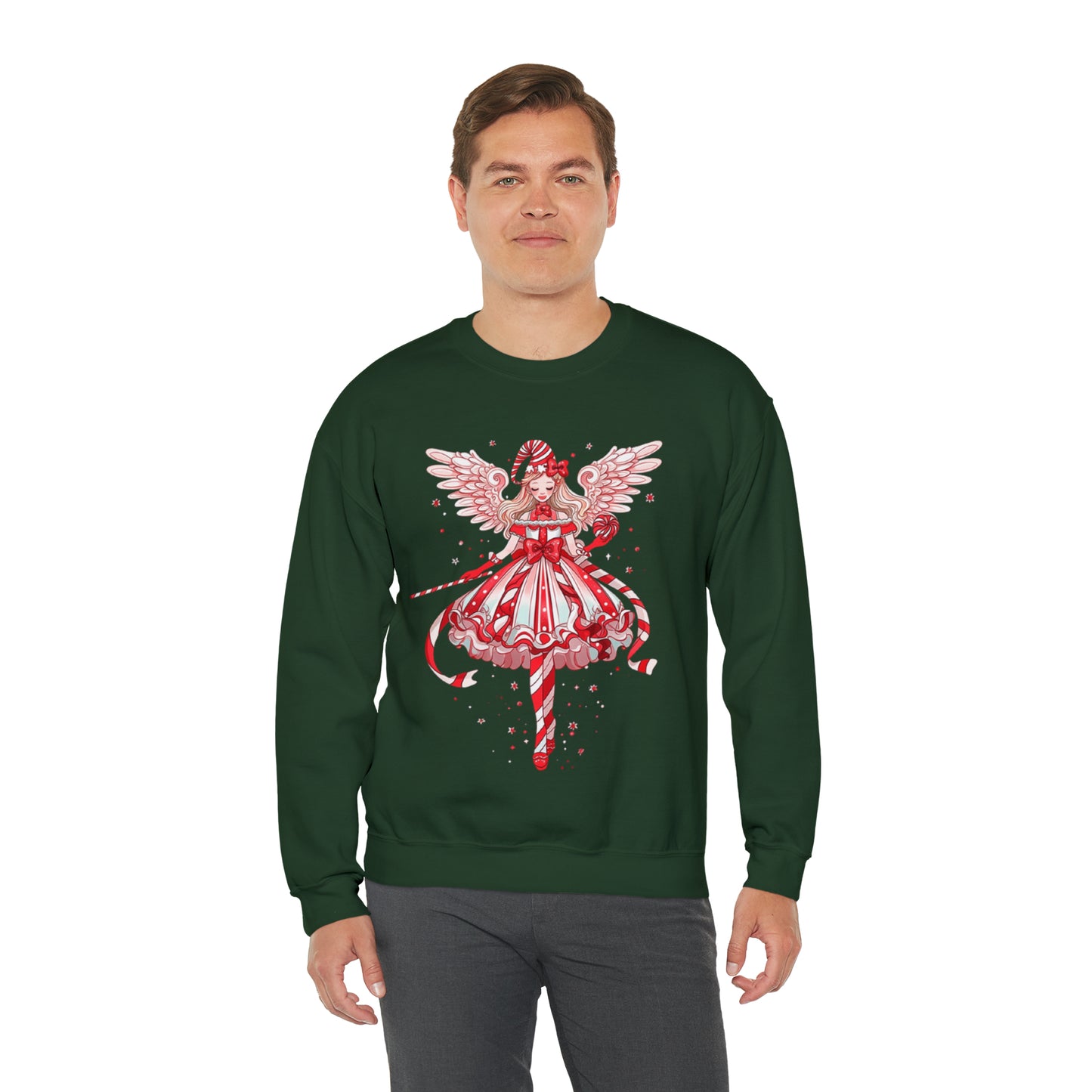Candy Cane Angel Unisex Heavy Blend™ Crewneck Sweatshirt