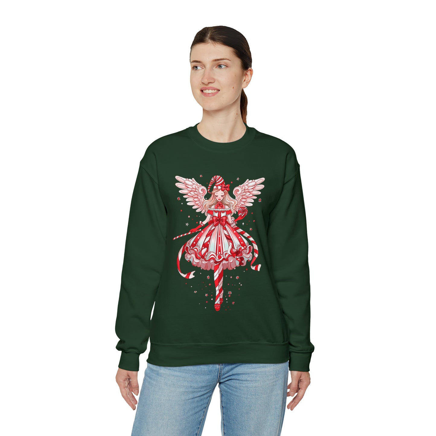 Candy Cane Angel Unisex Heavy Blend™ Crewneck Sweatshirt