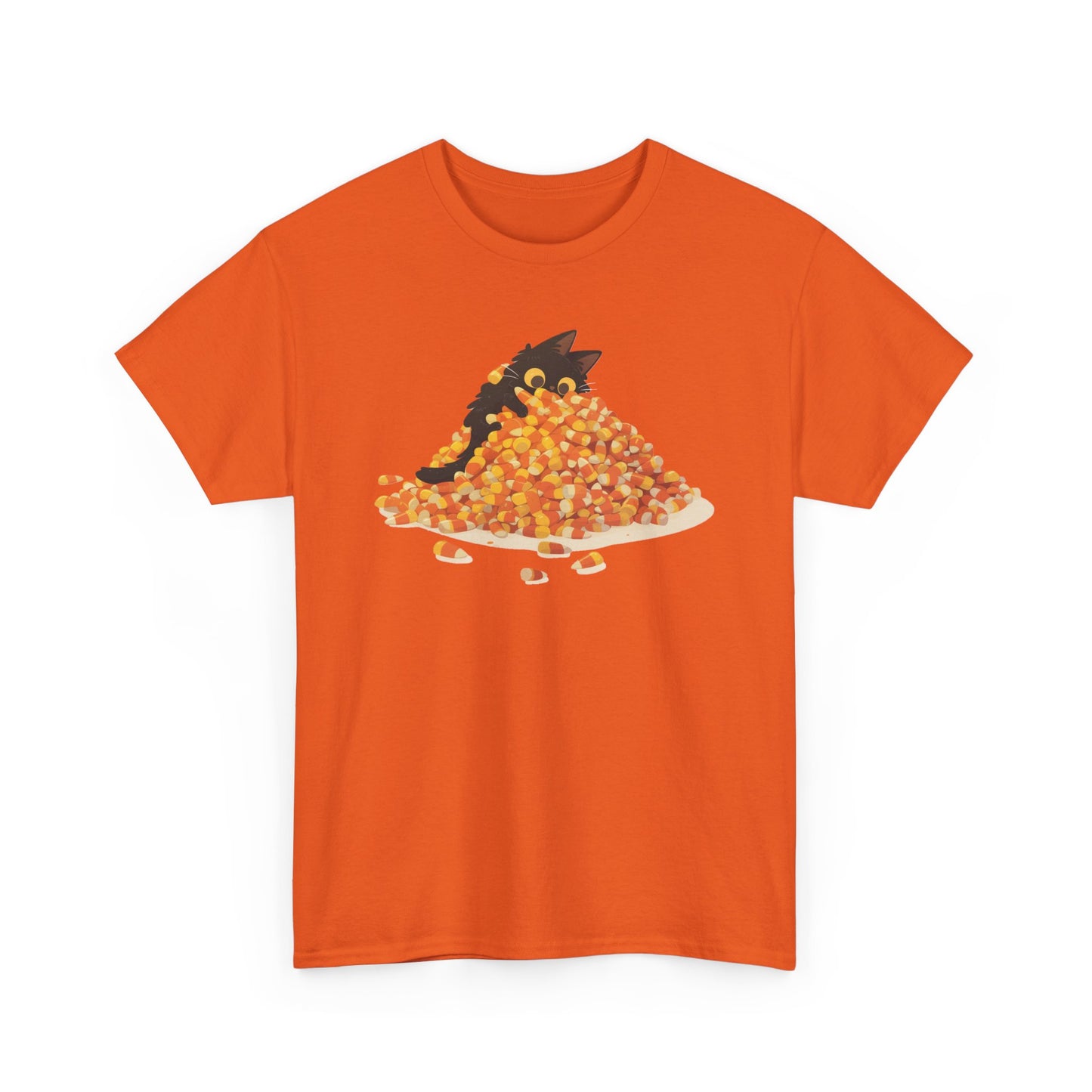 Candy Corn Cat Unisex Heavy Cotton Tee