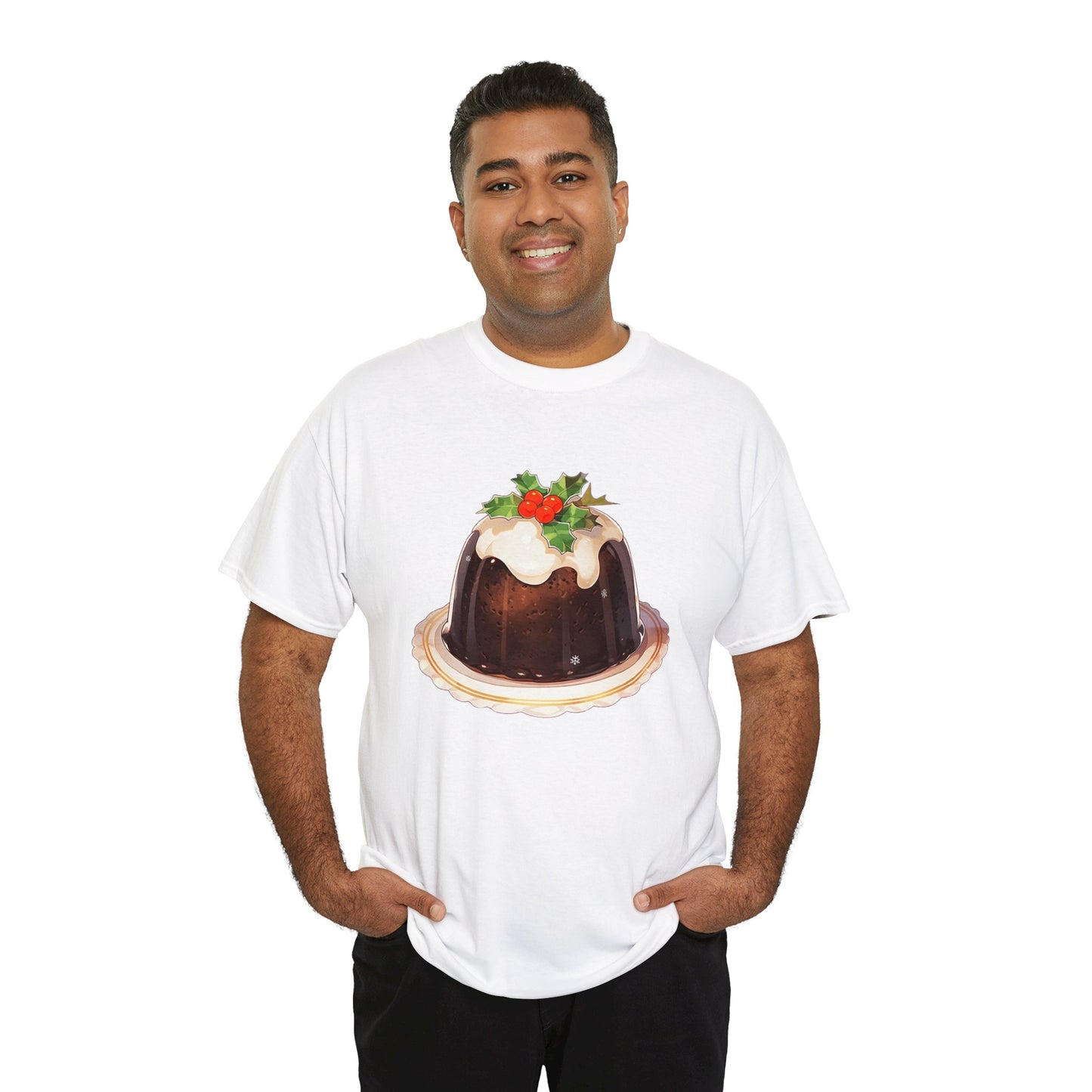 Christmas Pudding Unisex Heavy Cotton Tee
