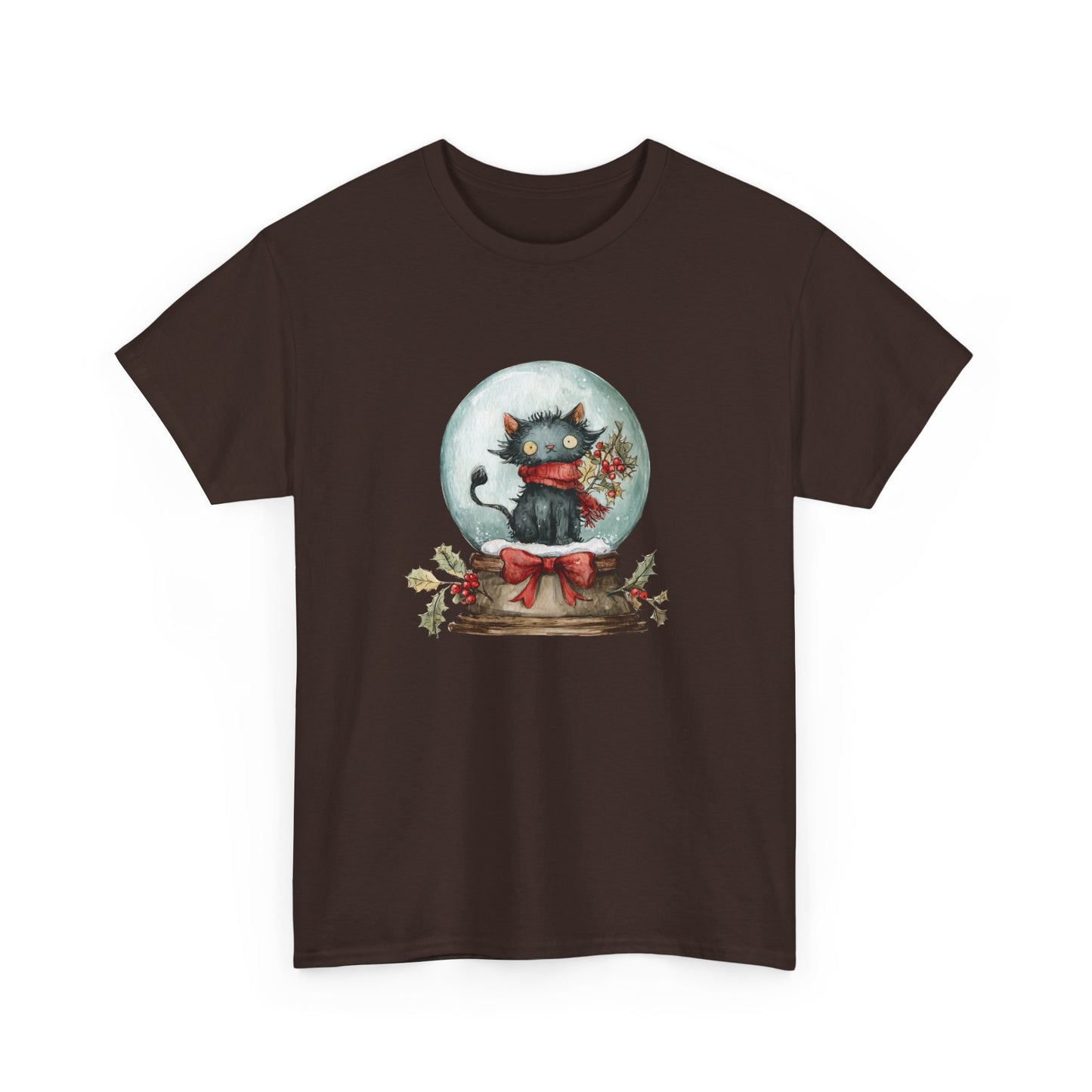 Snowglobe Cat Unisex Heavy Cotton Tee