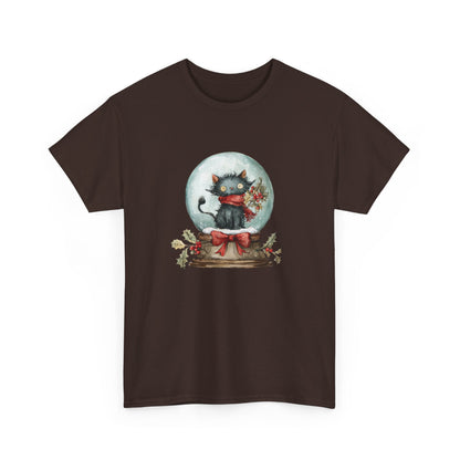 Snowglobe Cat Unisex Heavy Cotton Tee