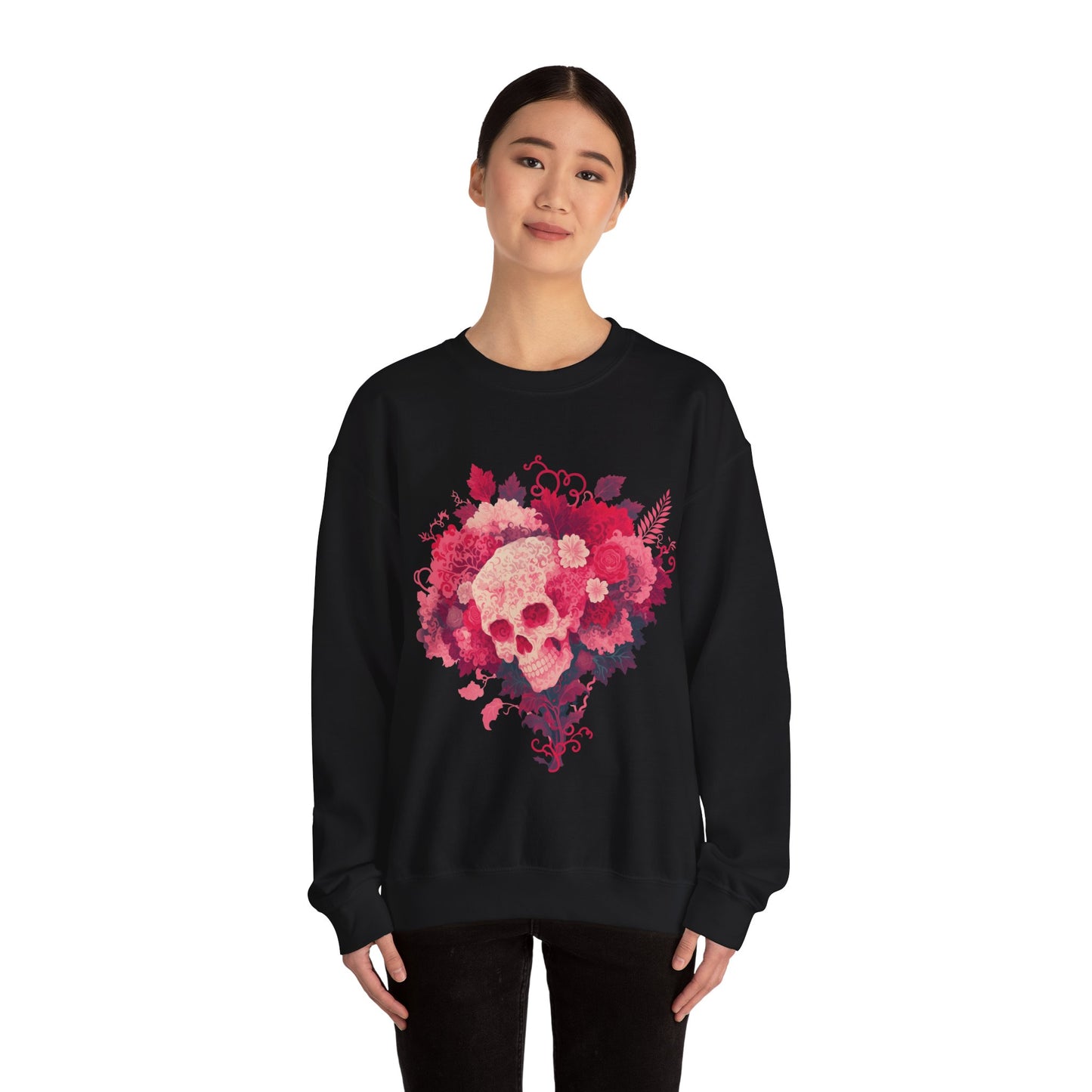 Skull Bouquet Unisex Heavy Blend™ Crewneck Sweatshirt