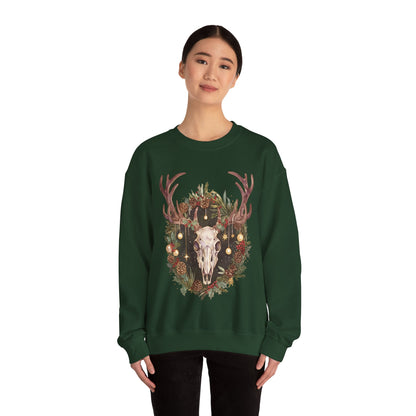 Reindeer Skull Unisex Heavy Blend™ Crewneck Sweatshirt