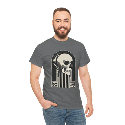 Art Deco Skull Unisex Heavy Cotton Tee