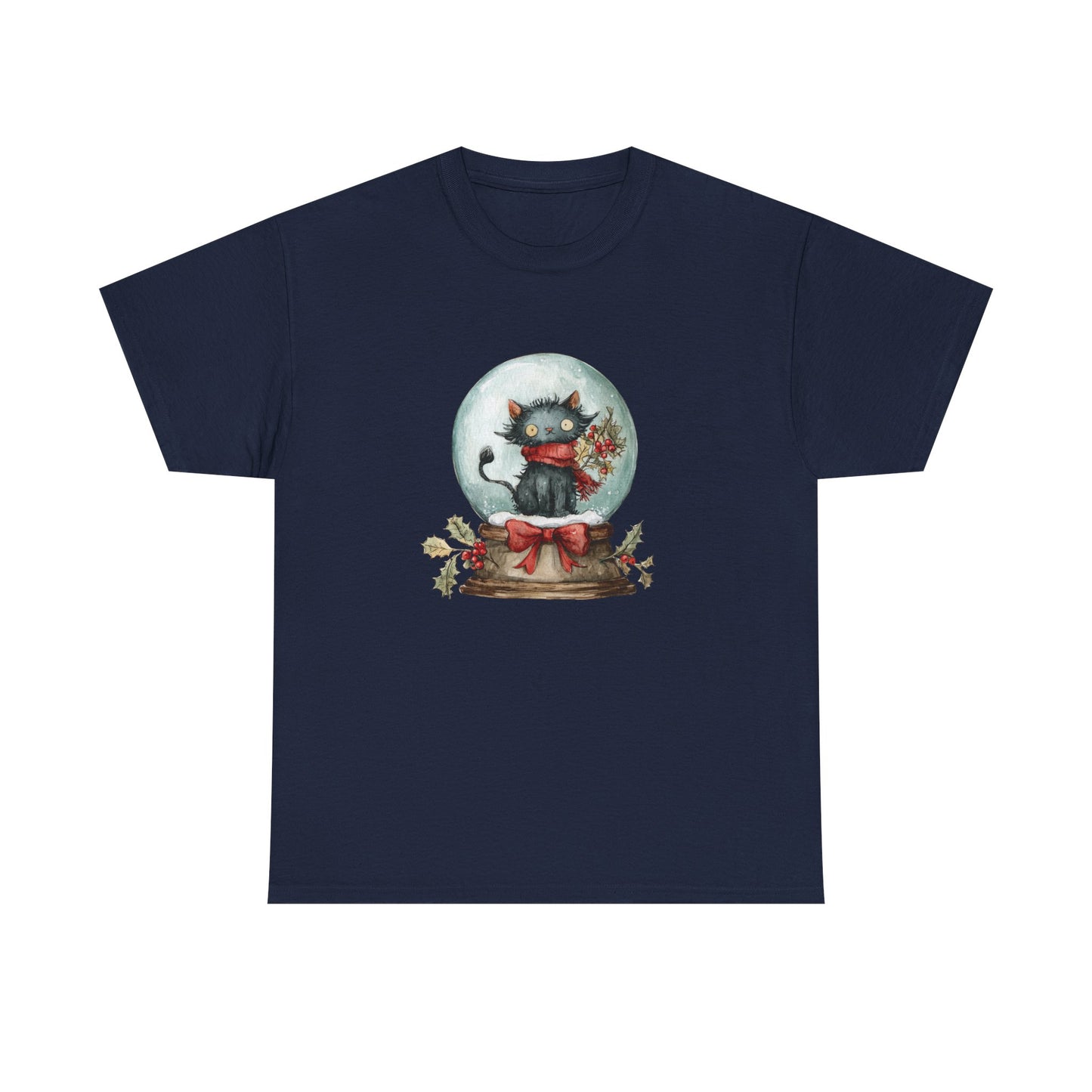 Snowglobe Cat Unisex Heavy Cotton Tee