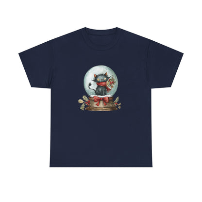 Snowglobe Cat Unisex Heavy Cotton Tee