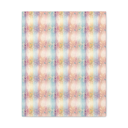 Floral Stripes Canvas Gallery Wrap