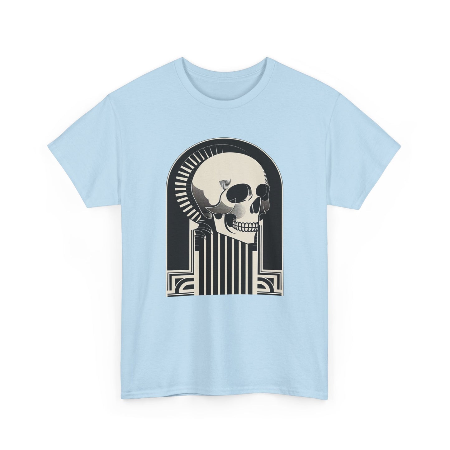 Art Deco Skull Unisex Heavy Cotton Tee