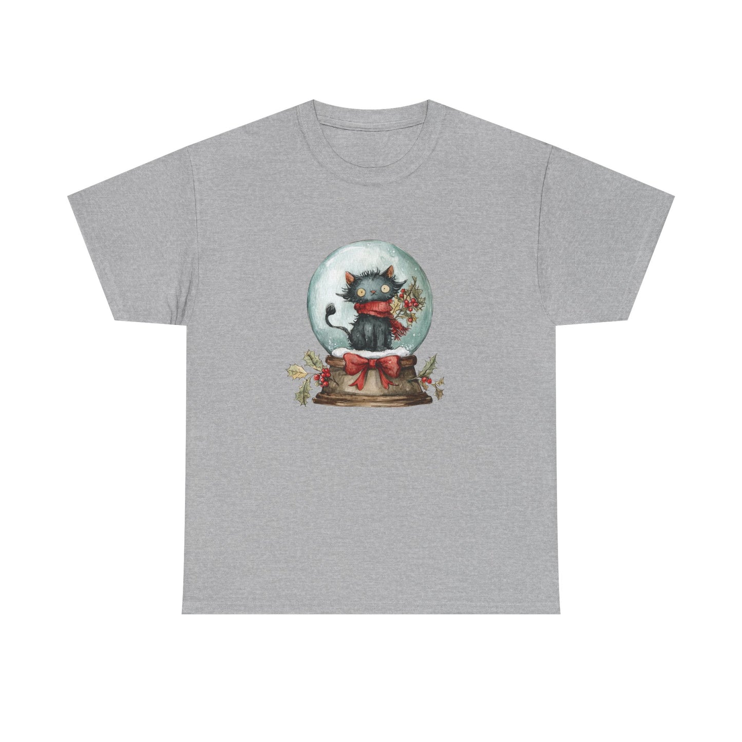 Snowglobe Cat Unisex Heavy Cotton Tee