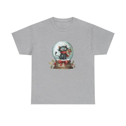 Snowglobe Cat Unisex Heavy Cotton Tee
