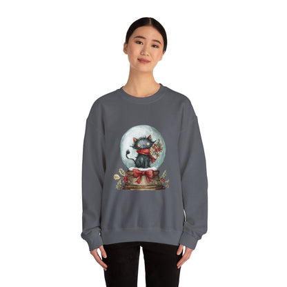 Snowglobe Cat Unisex Heavy Blend™ Crewneck Sweatshirt