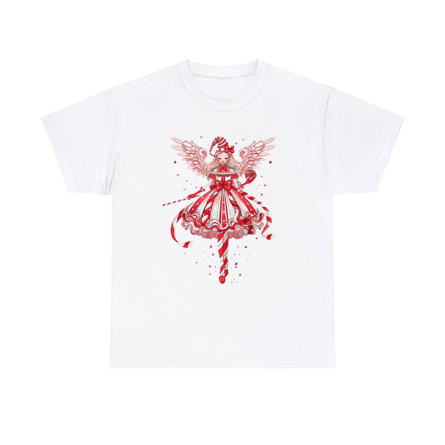 Candy Cane Angel Unisex Heavy Cotton Tee