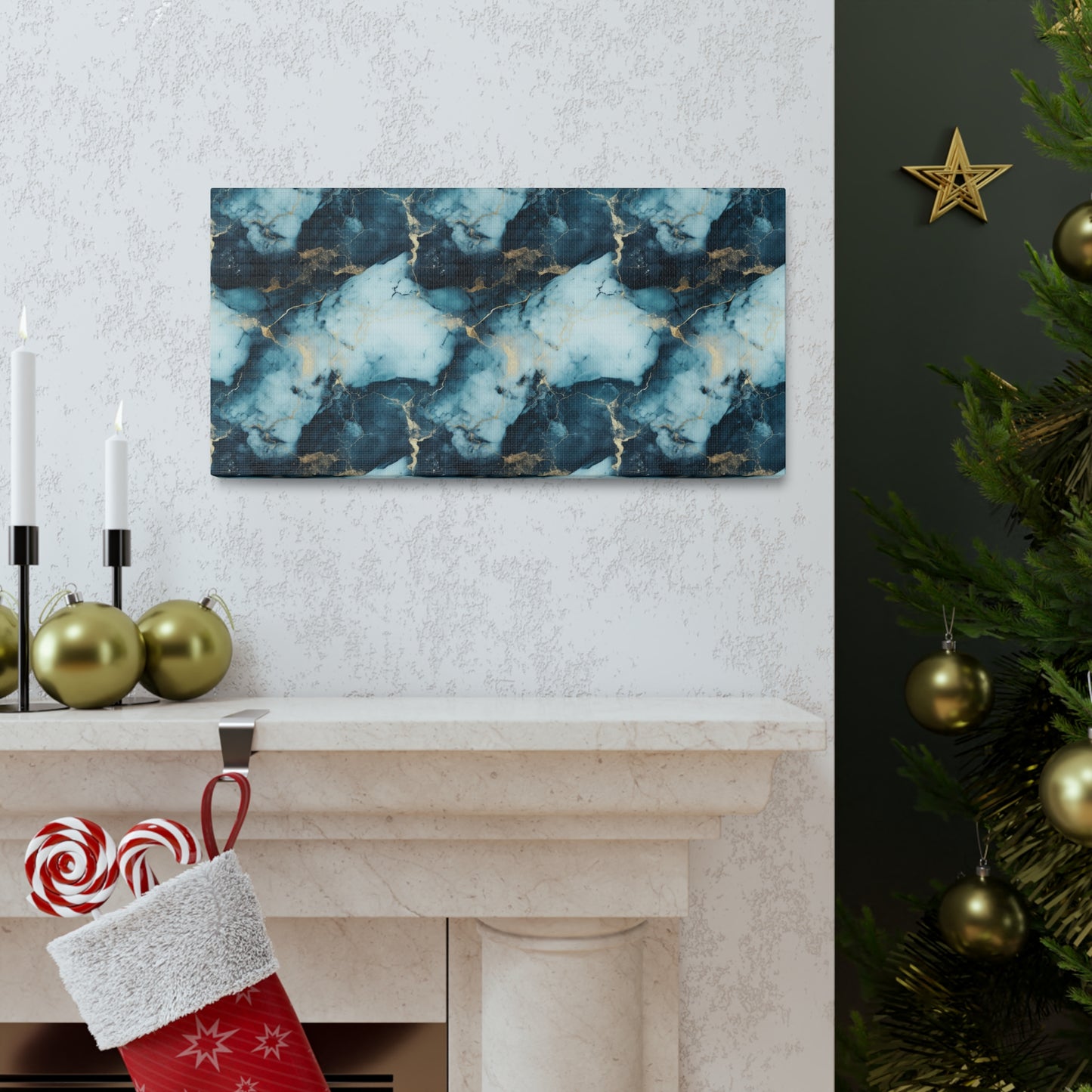 Cool Blue Marble Canvas Gallery Wrap