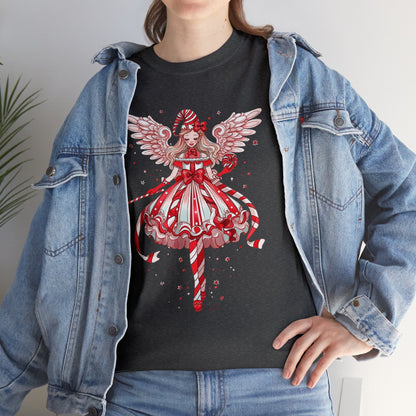 Candy Cane Angel Unisex Heavy Cotton Tee
