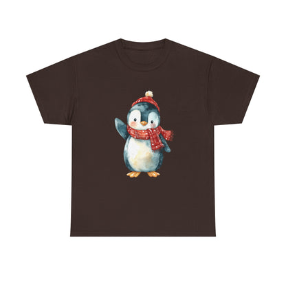 Festive Penguin Unisex Heavy Cotton Tee