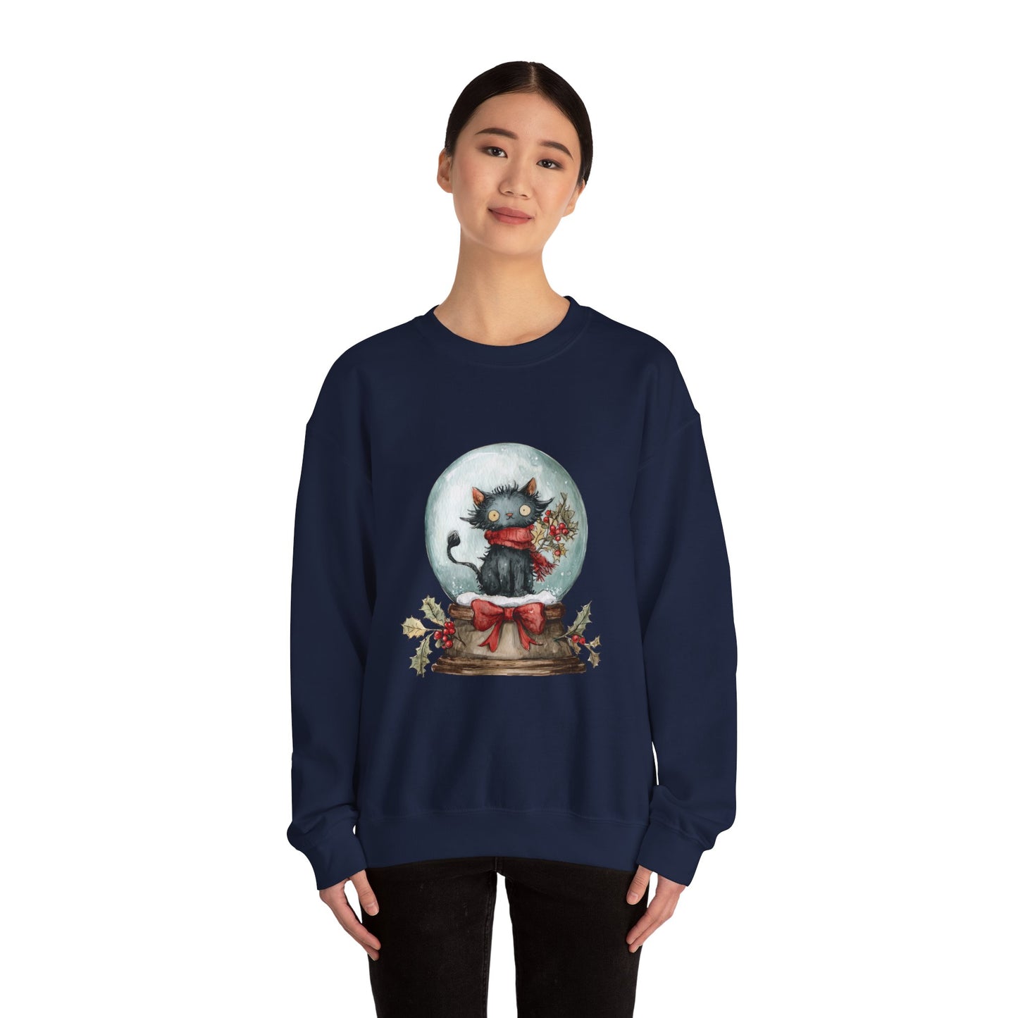 Snowglobe Cat Unisex Heavy Blend™ Crewneck Sweatshirt