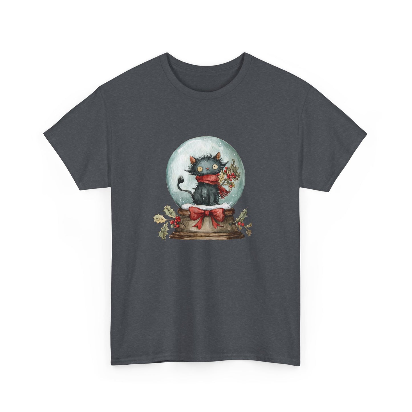 Snowglobe Cat Unisex Heavy Cotton Tee