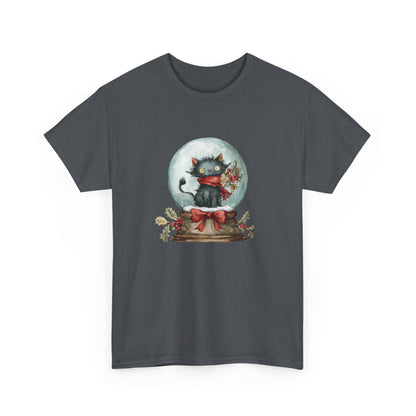 Snowglobe Cat Unisex Heavy Cotton Tee