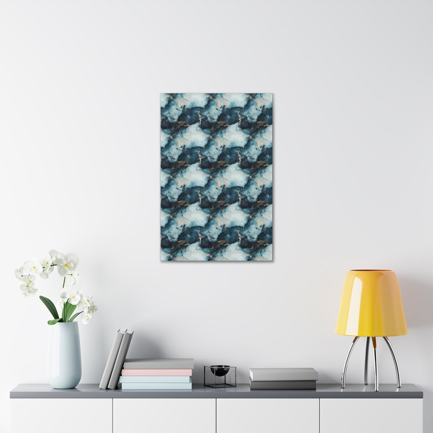 Cool Blue Marble Canvas Gallery Wrap