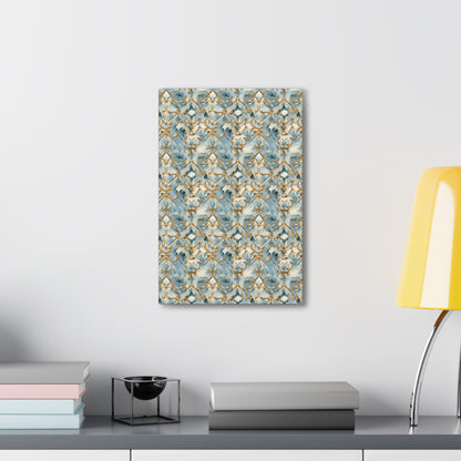 Blue and Gold Flourishes Canvas Gallery Wrap