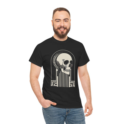 Art Deco Skull Unisex Heavy Cotton Tee