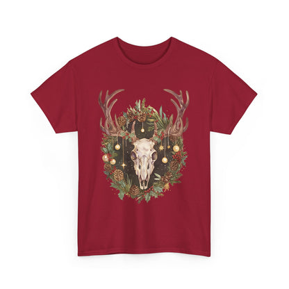 Reindeer Skull Unisex Heavy Cotton Tee