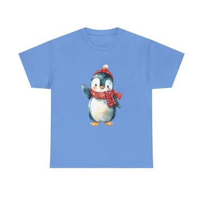 Festive Penguin Unisex Heavy Cotton Tee
