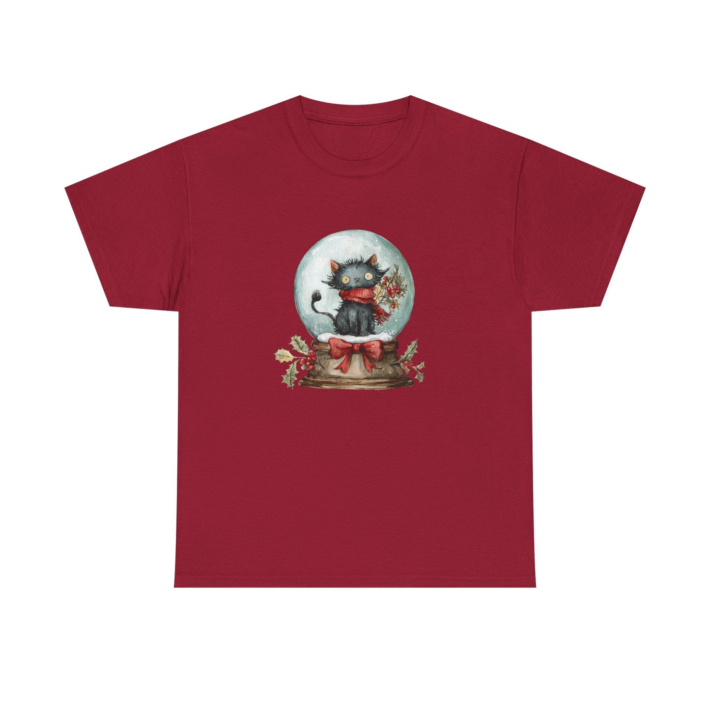 Snowglobe Cat Unisex Heavy Cotton Tee