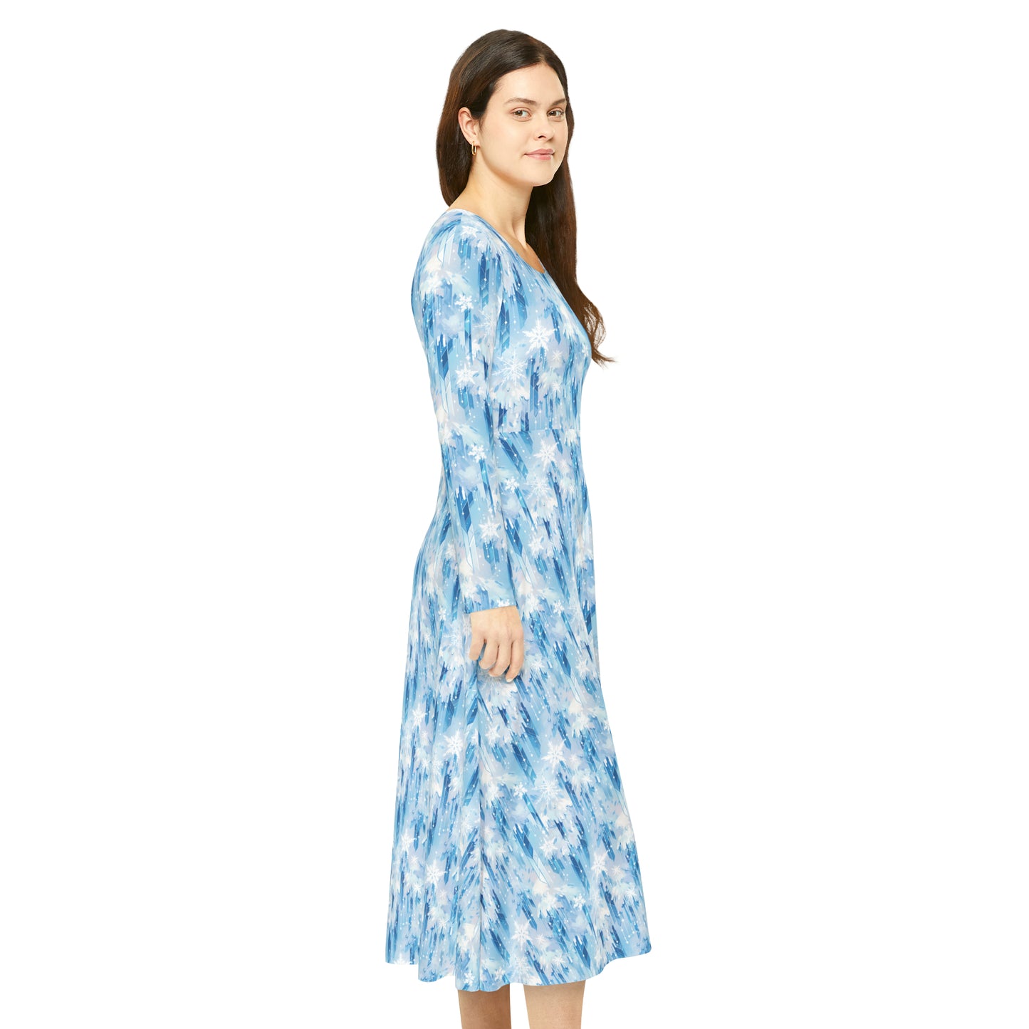 Icicles Women's Long Sleeve Dance Dress (AOP)