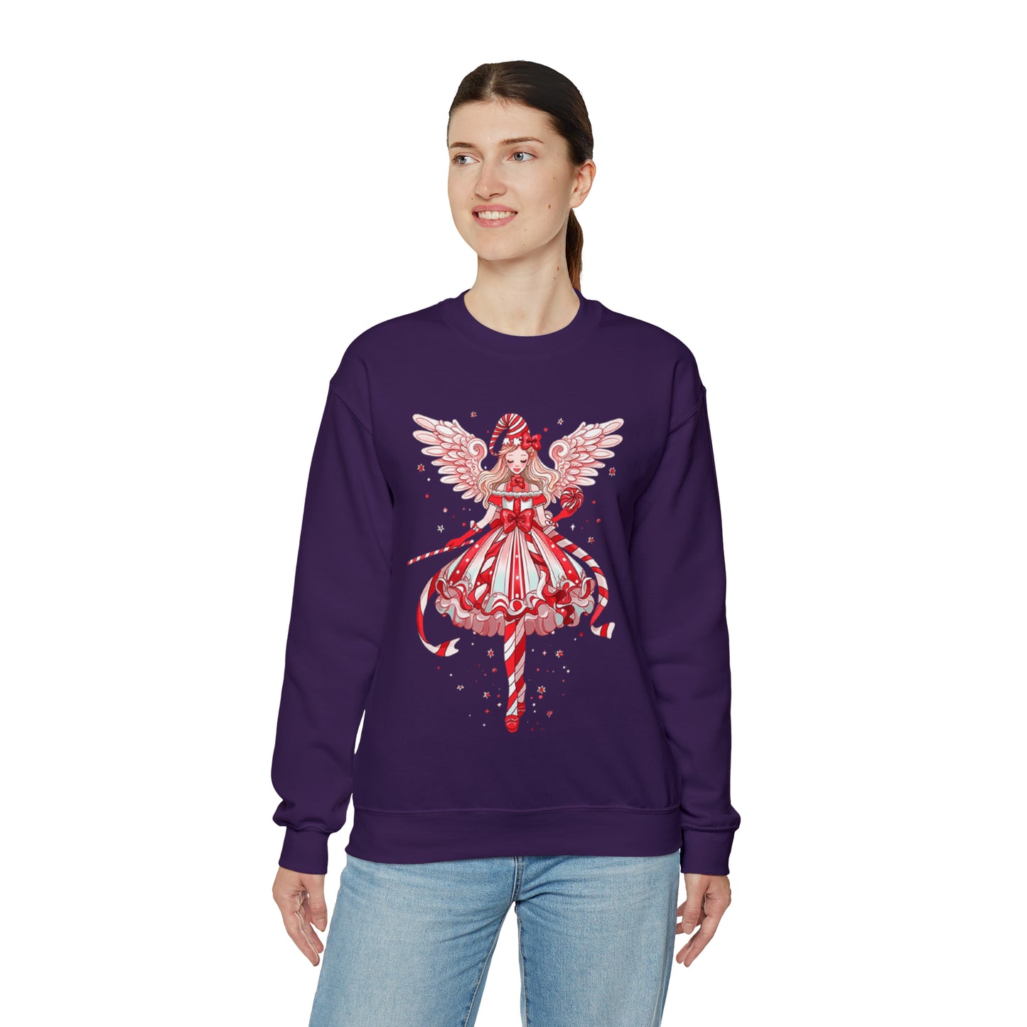 Candy Cane Angel Unisex Heavy Blend™ Crewneck Sweatshirt